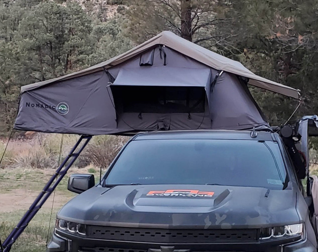 Overland Vehicle Systems rooftop tent for a Jeep Wrangler JL overland build