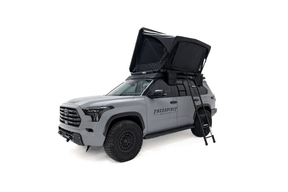 Freespirit Recreation Odyssey V2 XL rooftop tent deployed on an overland vehicle