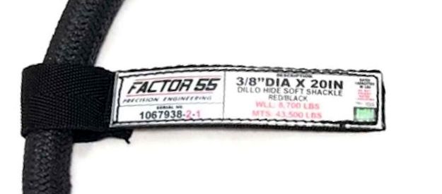 FACTOR 55 Extreme Duty Soft Shackle 3/8" X 20″