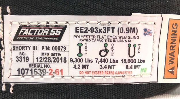 FACTOR 55 Shorty Strap III - 3.0' x 3.0"