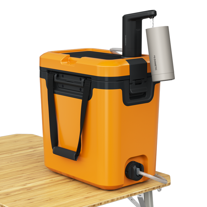 Dometic Recon 360 Faucet mounted on Recon Hardside cooler