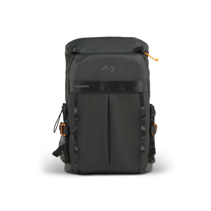 Dometic Unrestricted 17L Cooler Backpack side angle with bottle pocket