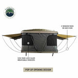 Overland Vehicle Systems HD Bundu Pop Up Hard Shell Roof Top Tent, Grey Body & Green Trim