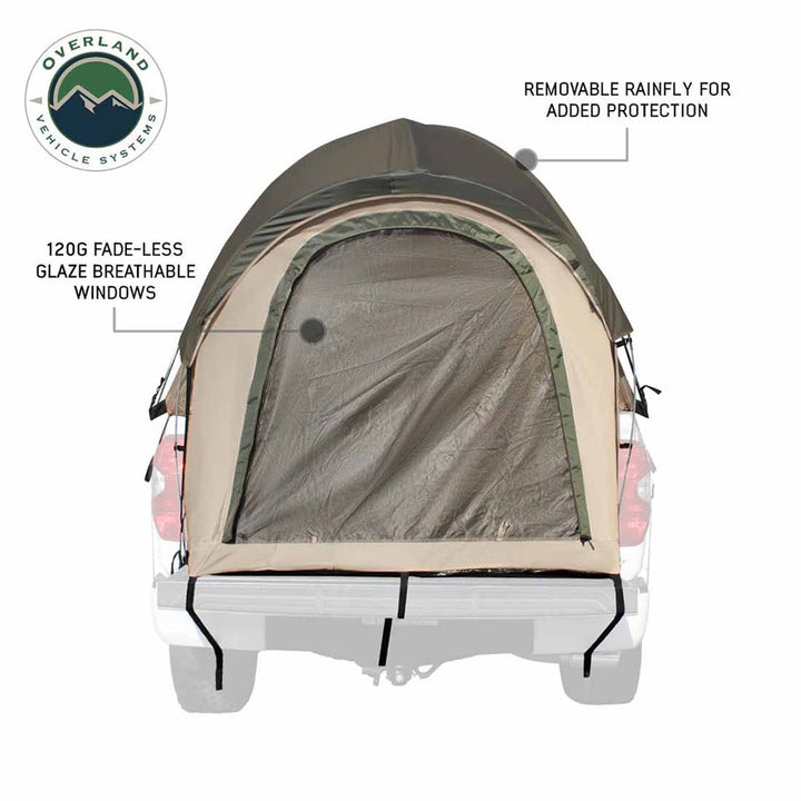 Overland Vehicle Systems LD TACT Bed Tent- Tan Body & Green Rainfly