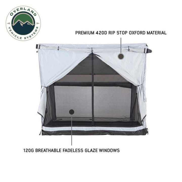 Overland Vehicle Systems LD P.S.T. - Portable Safari Ground Tent Large, Grey Body & Grey Trim