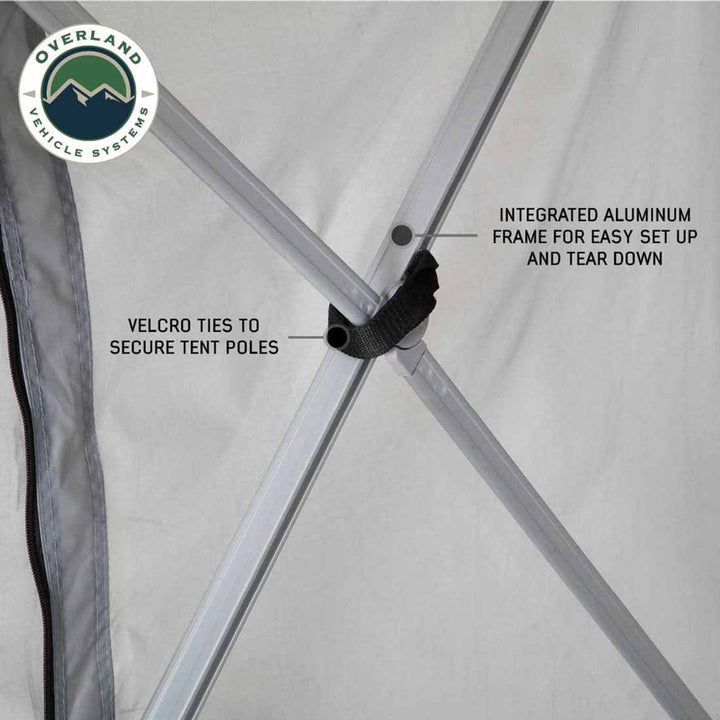 Overland Vehicle Systems LD P.S.T. - Portable Safari Ground Tent Large, Grey Body & Grey Trim