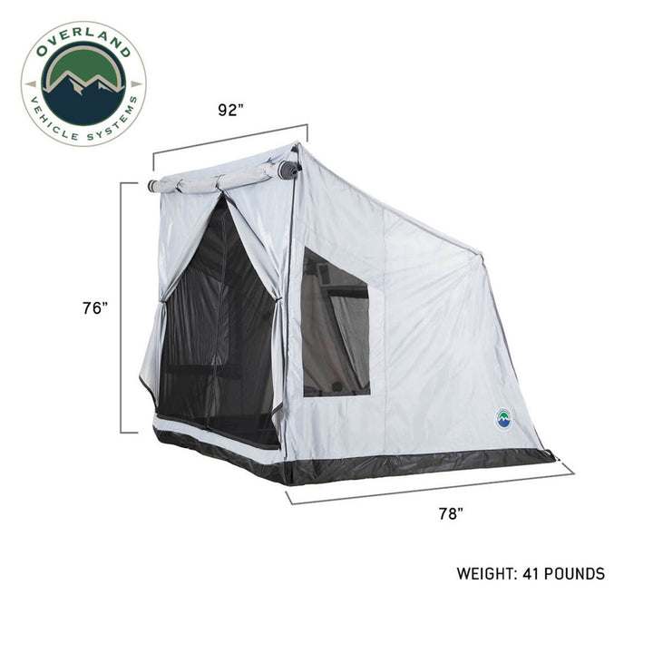 Overland Vehicle Systems LD P.S.T. - Portable Safari Ground Tent Large, Grey Body & Grey Trim
