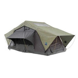 Overland Vehicle Systems HD Nomadic 3 Standard Soft Shell Roof Top Tent, Grey Body & Green Rainfly