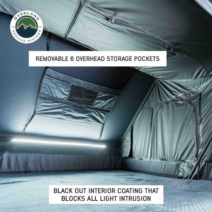 Overland Vehicle Systems XD Everest Cantilever Aluminum Hard Shell Roof Top Tent - Blue Body & Black Rainfly
