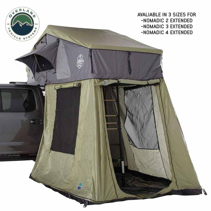 Overland Vehicle Systems HD Nomadic 3 Roof Top Tent Annex Green Base With Black Floor & Travel Cover