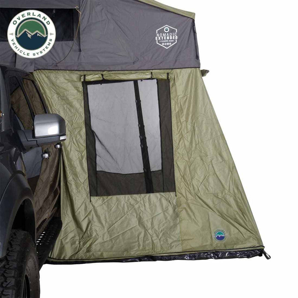 Overland Vehicle Systems HD Nomadic 3 Roof Top Tent Annex Green Base With Black Floor & Travel Cover