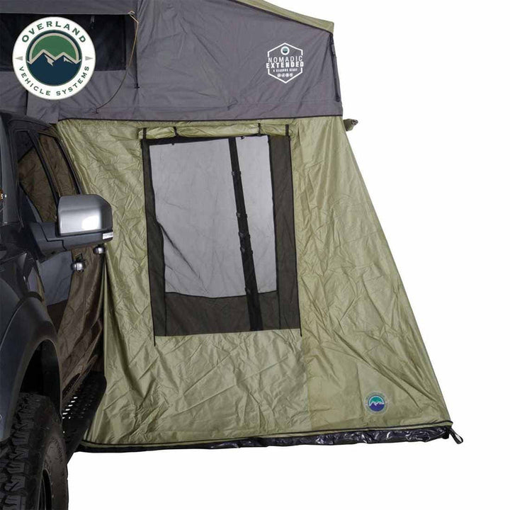Overland Vehicle Systems HD Nomadic 3 Roof Top Tent Annex Green Base With Black Floor & Travel Cover