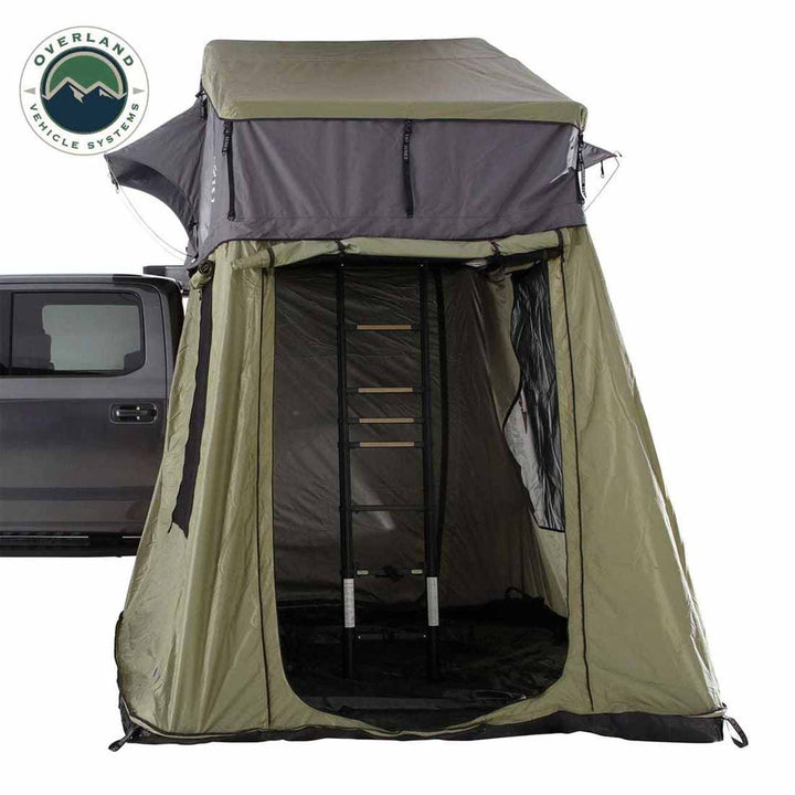 Overland Vehicle Systems HD Nomadic 3 Roof Top Tent Annex Green Base With Black Floor & Travel Cover