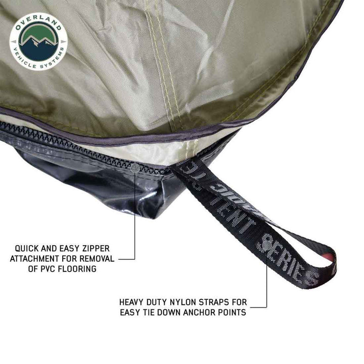Overland Vehicle Systems HD Nomadic 3 Roof Top Tent Annex Green Base With Black Floor & Travel Cover