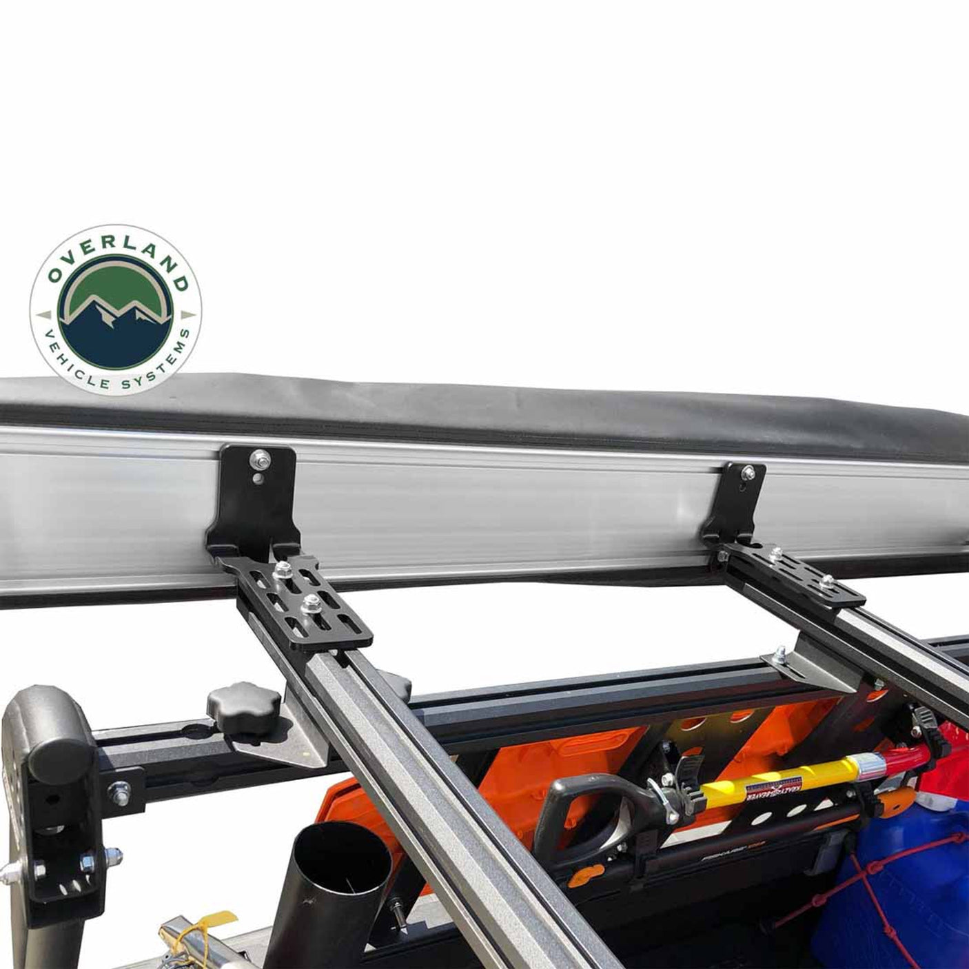 Overland Vehicle Systems HD Nomadic 270 Degree Awning - Passenger Side - Dark Gray Awning With Black Cover