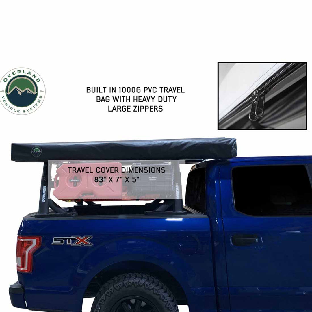 Overland Vehicle Systems HD Nomadic 270 LT Awning - Passenger Side - Dark Gray With Black Travel Cover