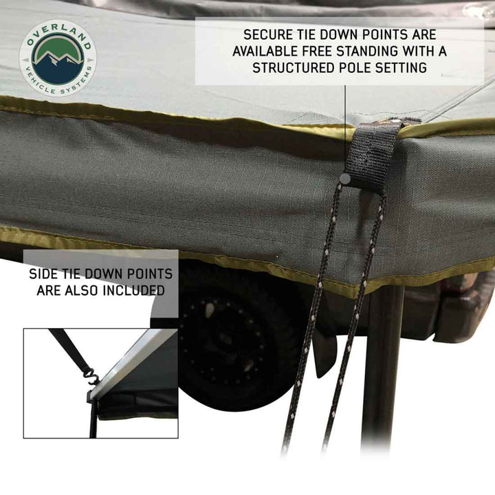 Overland Vehicle Systems HD Nomadic 270 LT Awning - Passenger Side - Dark Gray With Black Travel Cover