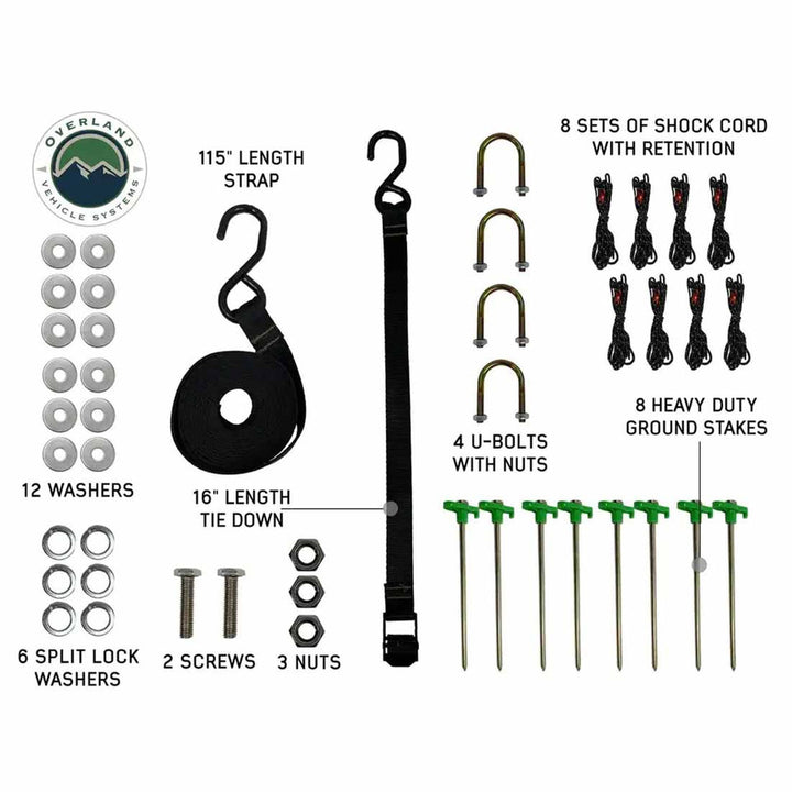 Overland Vehicle Systems HD Nomadic 270 LT Awning & Wall 1, 2, & Mounting Brackets - Passenger Side