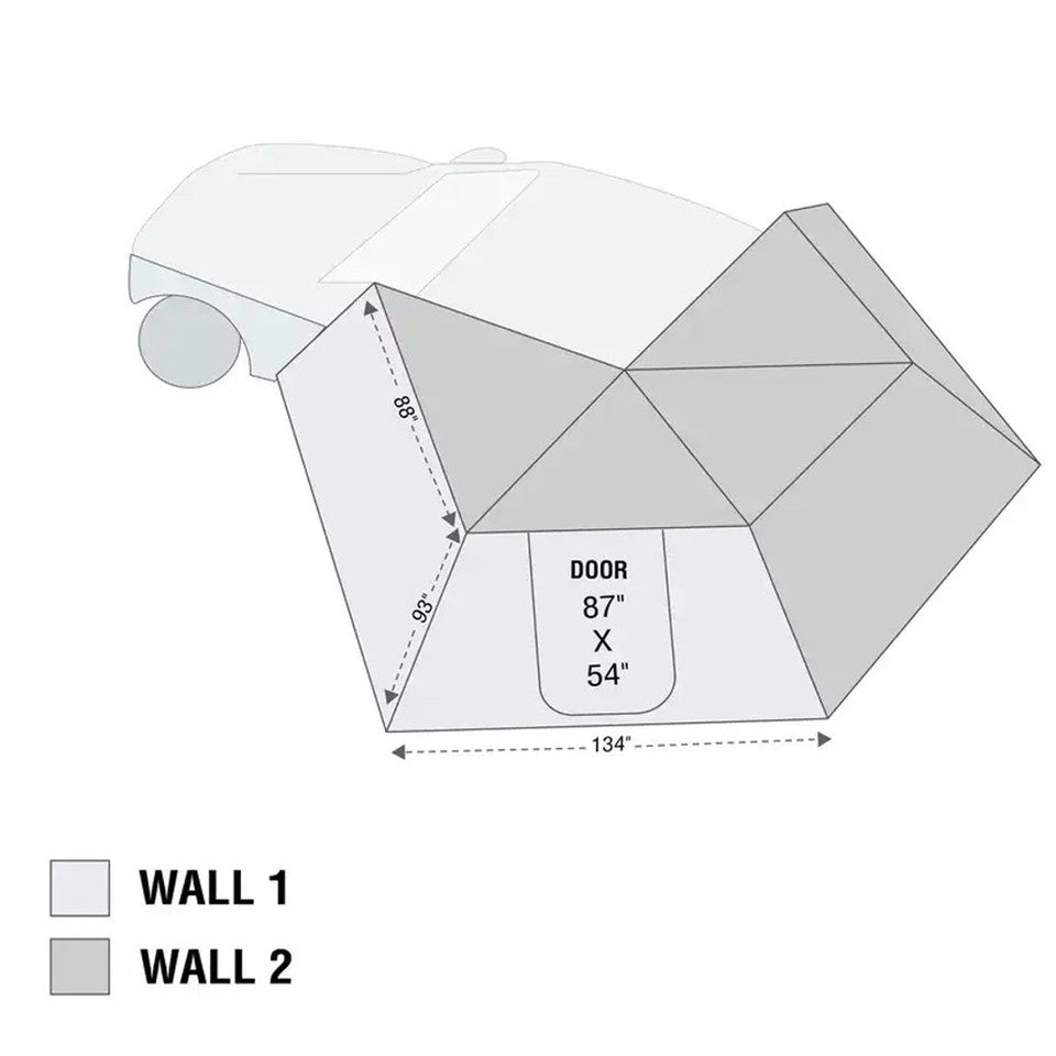 Overland Vehicle Systems HD Nomadic 270 LT Awning & Wall 1, 2, & Mounting Brackets - Passenger Side