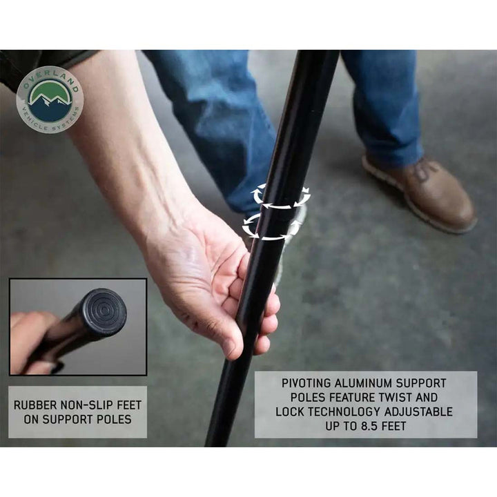 Overland Vehicle Systems HD Nomadic 270 LT Awning & Wall 1, 2, & Mounting Brackets - Passenger Side