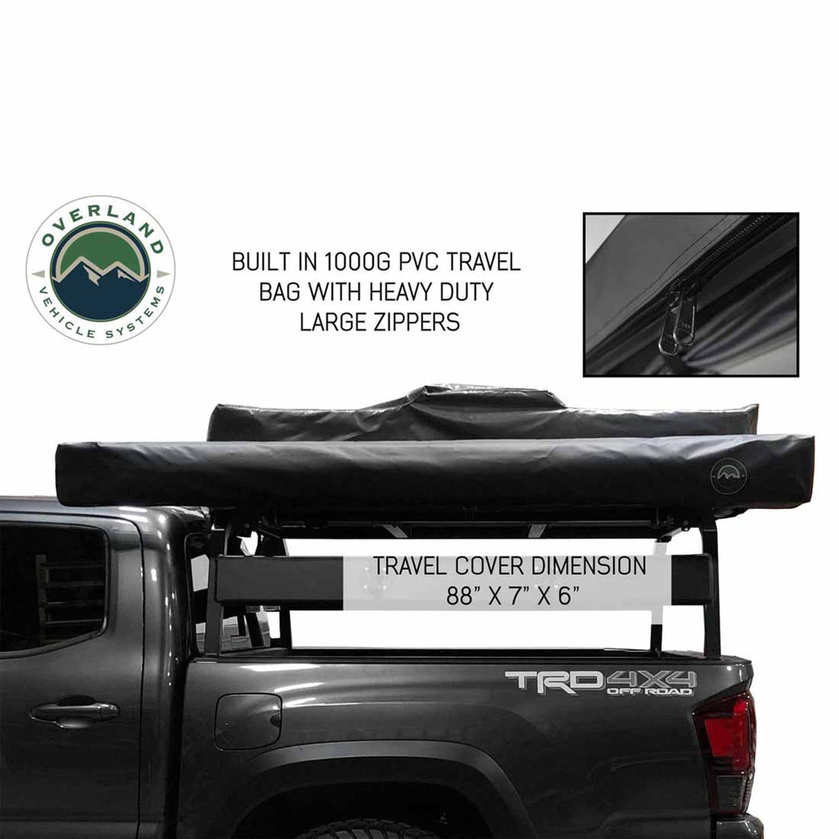 Overland Vehicle Systems HD Nomadic 180 Degree Awning with Zip In Wall