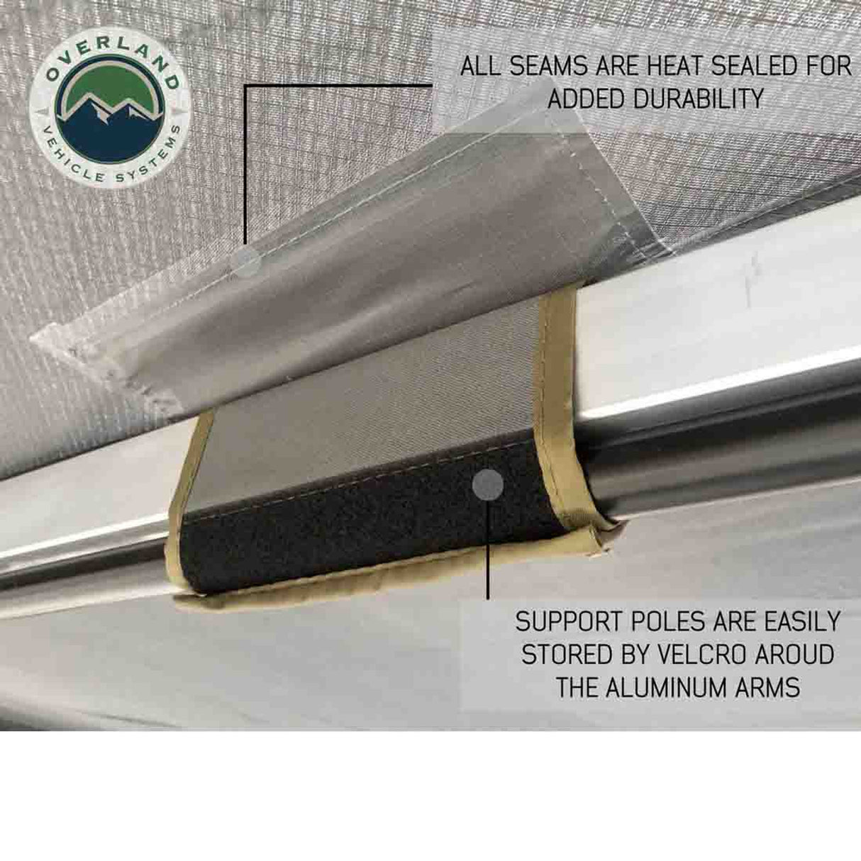 Overland Vehicle Systems HD Nomadic 180 Degree Awning with Zip In Wall