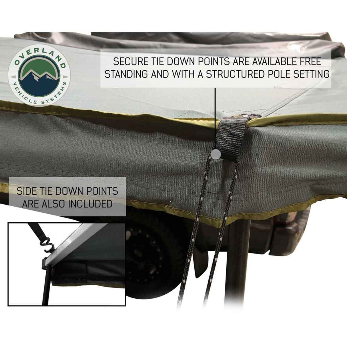 Overland Vehicle Systems HD Nomadic 180 Degree Awning with Zip In Wall