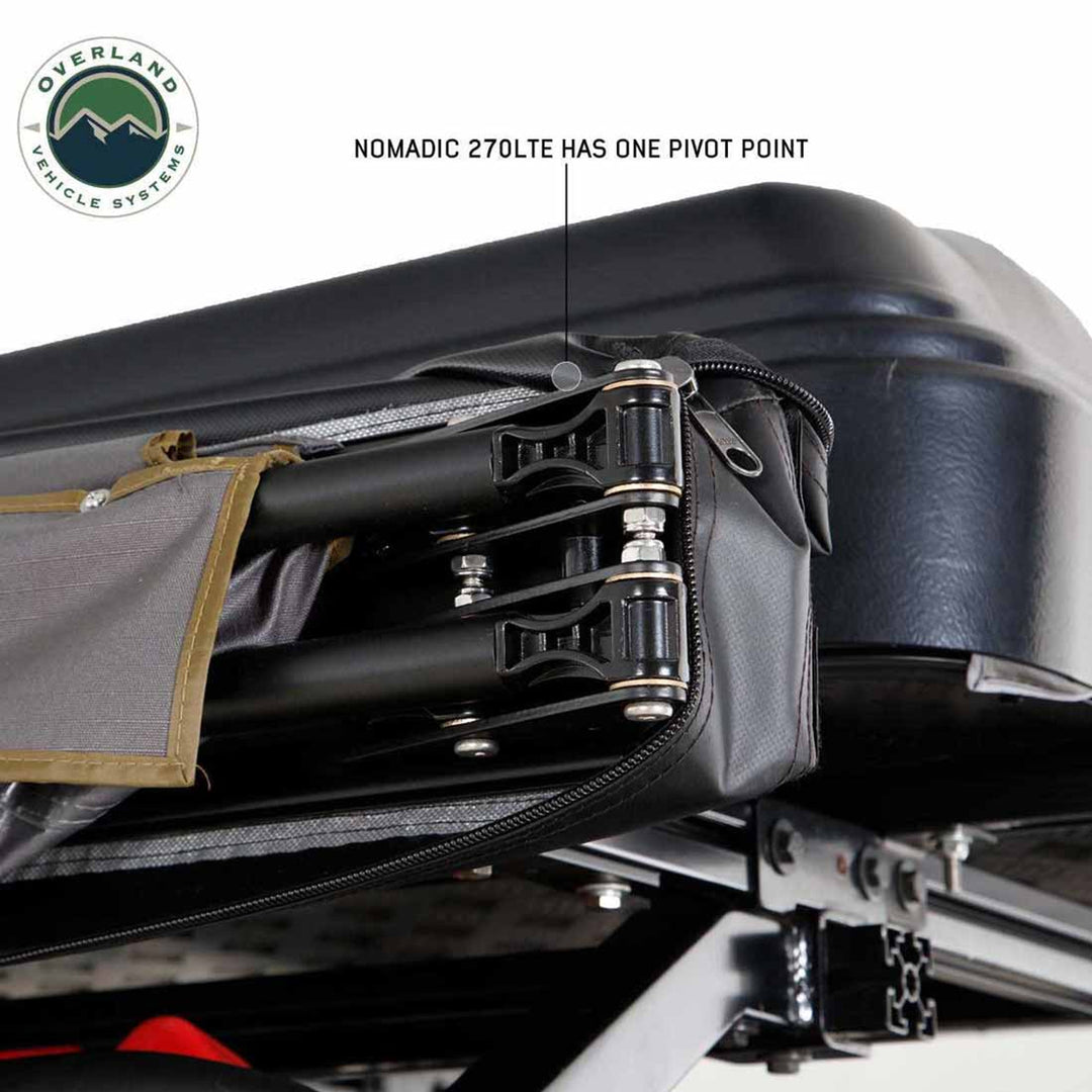 Overland vehicle Systems HD Nomadic 270 LTE Awning - Driver Side - Dark Gray with Black Travel Cover