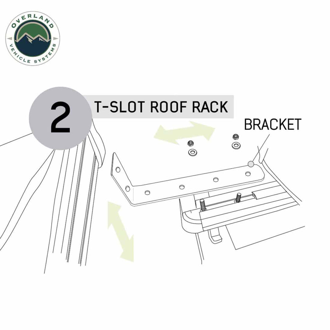 Overland vehicle Systems HD Nomadic 270 LTE Awning - Driver Side - Dark Gray with Black Travel Cover
