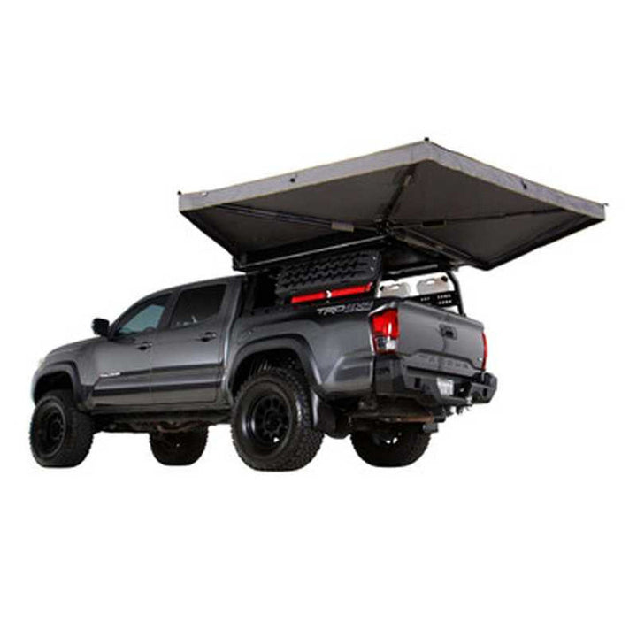 Overland vehicle Systems HD Nomadic 270 LTE Awning - Driver Side - Dark Gray with Black Travel Cover