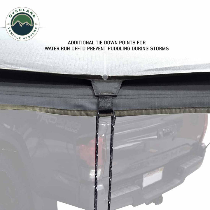 Overland vehicle Systems HD Nomadic 270 LTE Awning - Driver Side - Dark Gray with Black Travel Cover