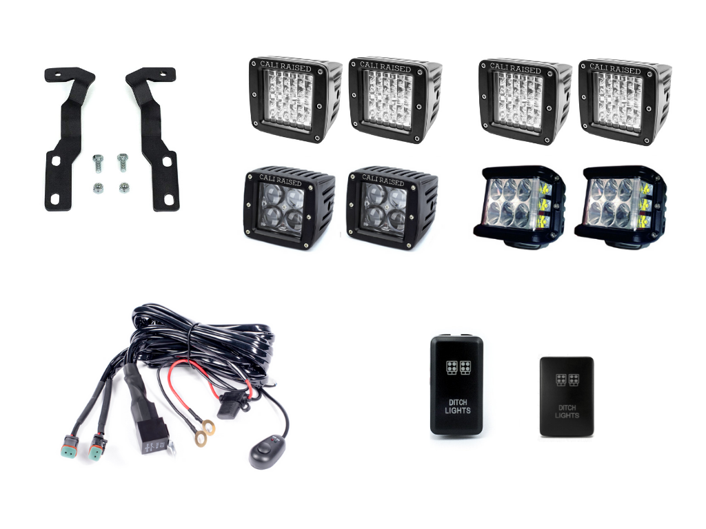 Low Profile Ditch Light Brackets Kit For 2016-2023 Toyota Tacoma