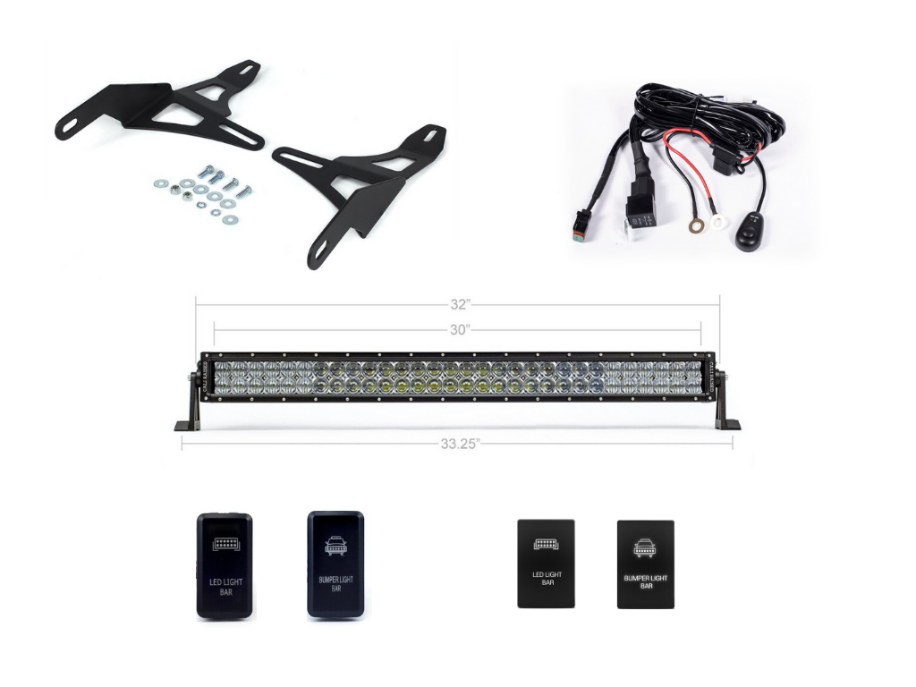 CALI RAISED LED 2016-2022 TOYOTA TACOMA 32" LOWER BUMPER HIDDEN LED LIGHT BAR KIT