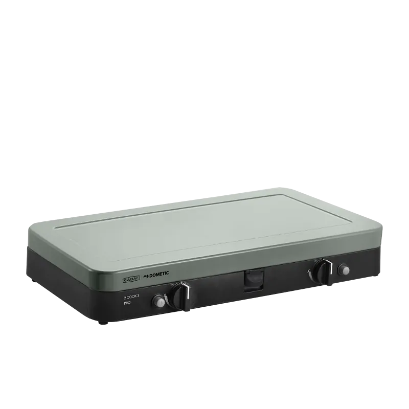 CADAC 2 Cook 3 Pro Deluxe camp stove griddle setup