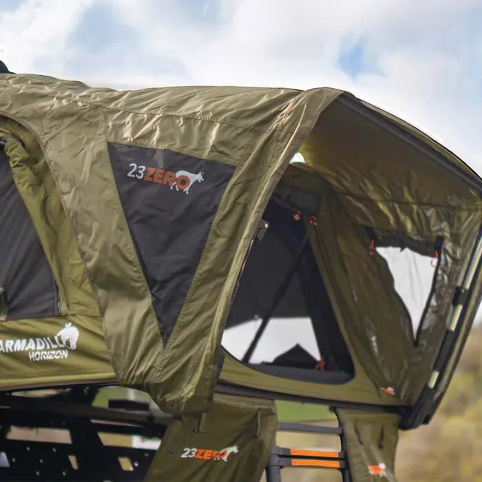 23ZERO Armadillo Horizon 3: Premium Hardshell Rooftop Tent for All-Season Adventure (Left Open Only)