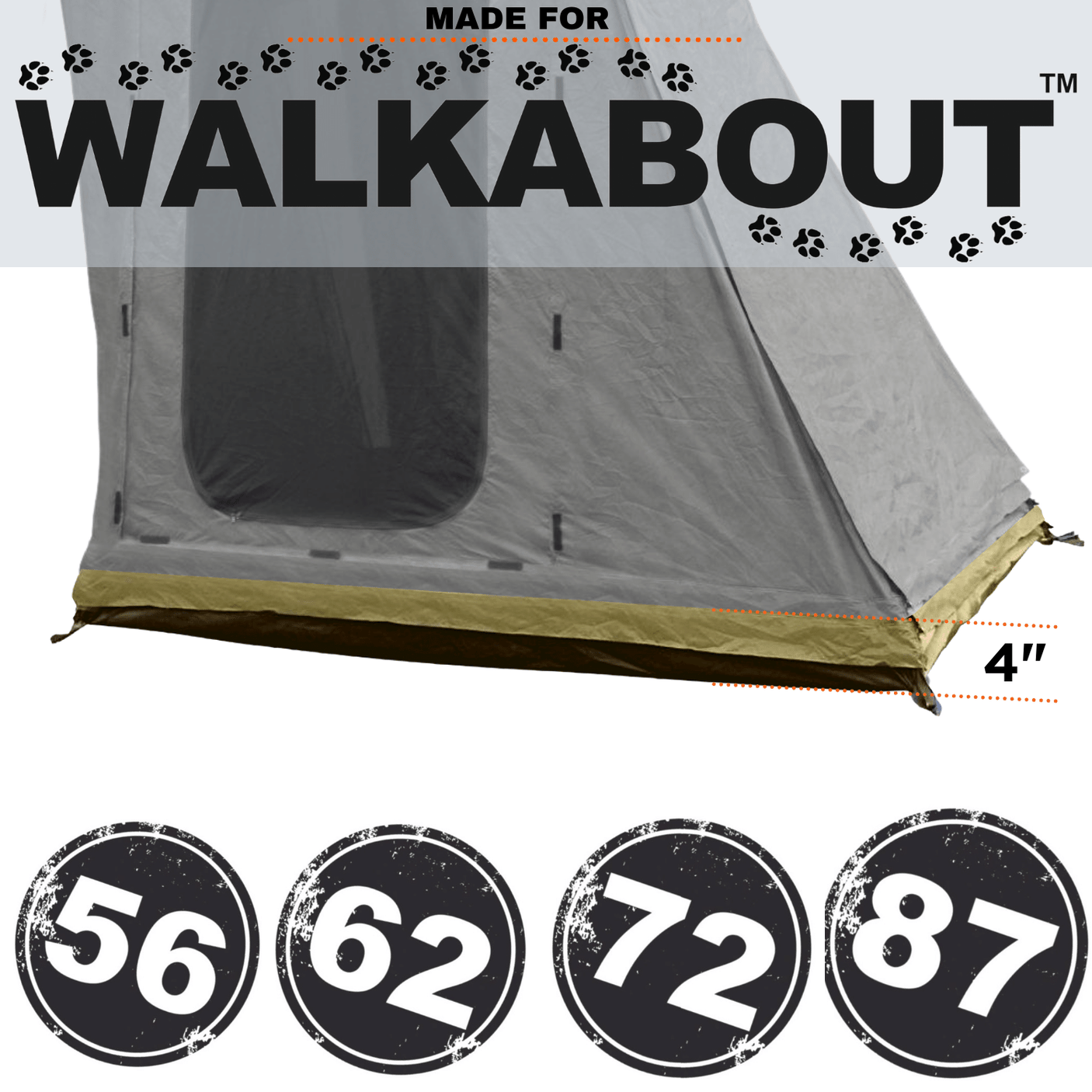 23ZERO 4″ Zip-On Annex to Floor Extensions For Walkabout