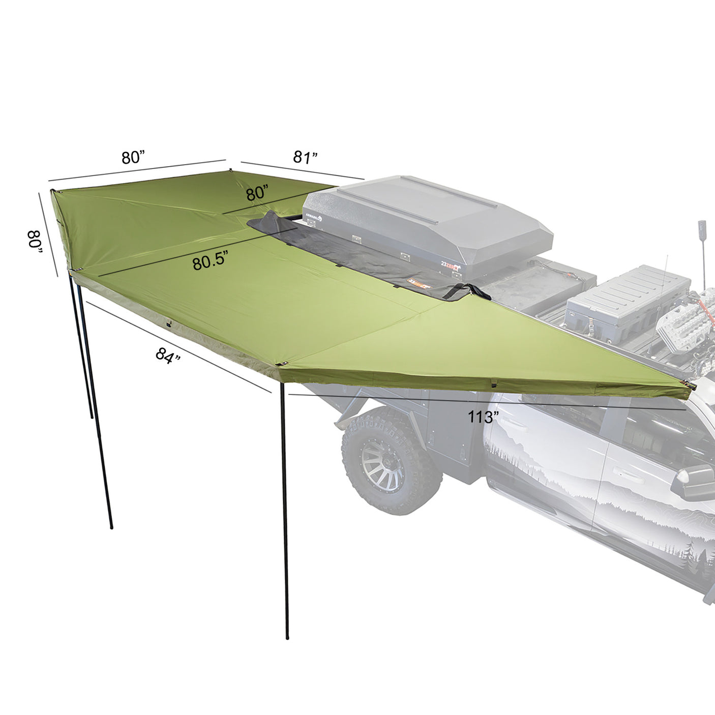 23ZERO PEREGRINE PRO 6 ARM FREESTANDING 270-DEGREE AWNING