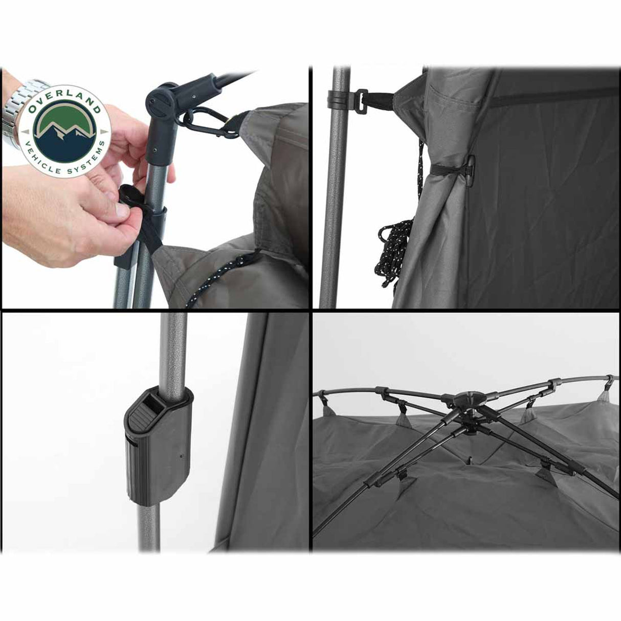 Overland Vehicle Systems Portable Privacy Room With Shower, Retractable Floor And Amenity Pouches And More