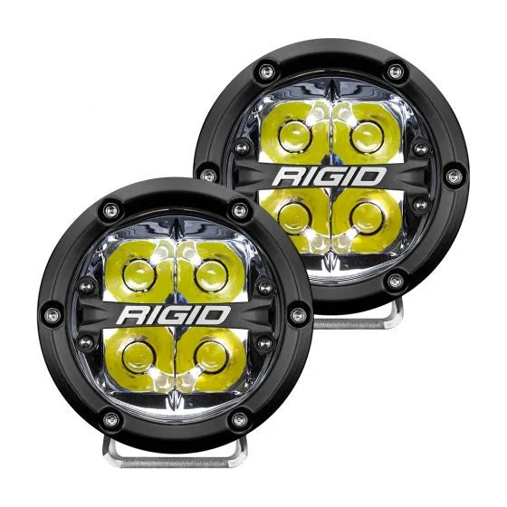 RIGID 360-SERIES 4 INCH LED OFF-ROAD SPOT OPTIC WITH WHITE BACKLIGHT PAIR