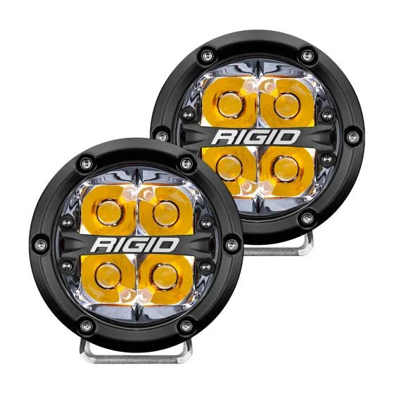 RIGID 360-SERIES 4 INCH LED OFF-ROAD SPOT OPTIC WITH AMBER BACKLIGHT PAIR