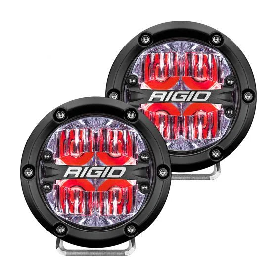 RIGID 360-SERIES 4 INCH LED OFF-ROAD DRIVE OPTIC WITH RED BACKLIGHT PAIR