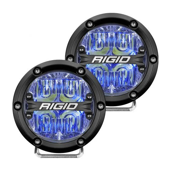 RIGID 360-SERIES 4 INCH LED OFF-ROAD DRIVE OPTIC WITH BLUE BACKLIGHT PAIR