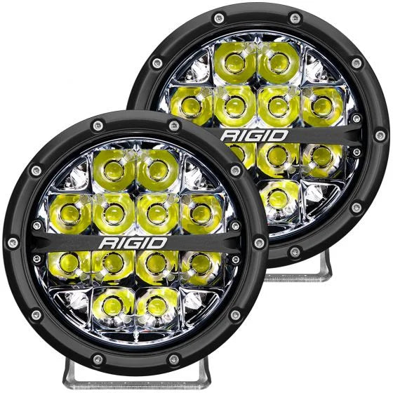 RIGID 360-SERIES 6 INCH LED OFF-ROAD SPOT OPTIC WITH WHITE BACKLIGHT PAIR