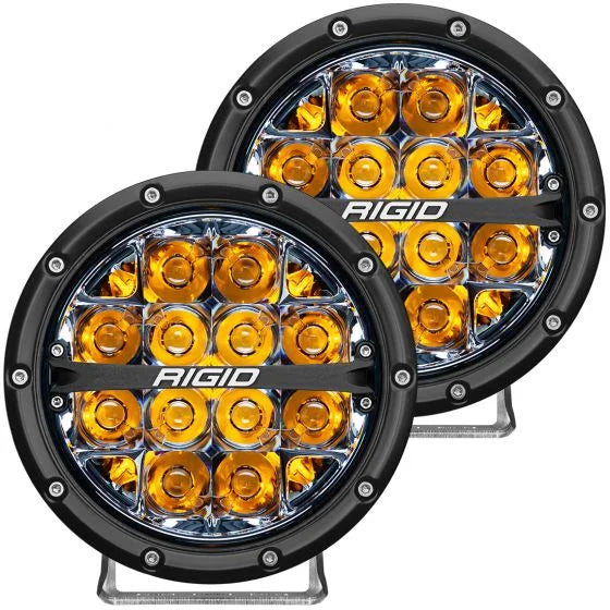 RIGID 360-SERIES 6 INCH LED OFF-ROAD SPOT OPTIC WITH AMBER BACKLIGHT PAIR
