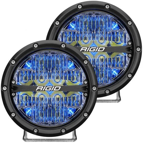 RIGID 360-SERIES 6 INCH LED OFF-ROAD DRIVE OPTIC WITH BLUE BACKLIGHT PAIR