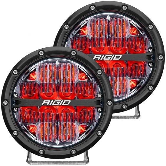 RIGID 360-SERIES 6 INCH LED OFF-ROAD DRIVE OPTIC WITH RED BACKLIGHT PAIR