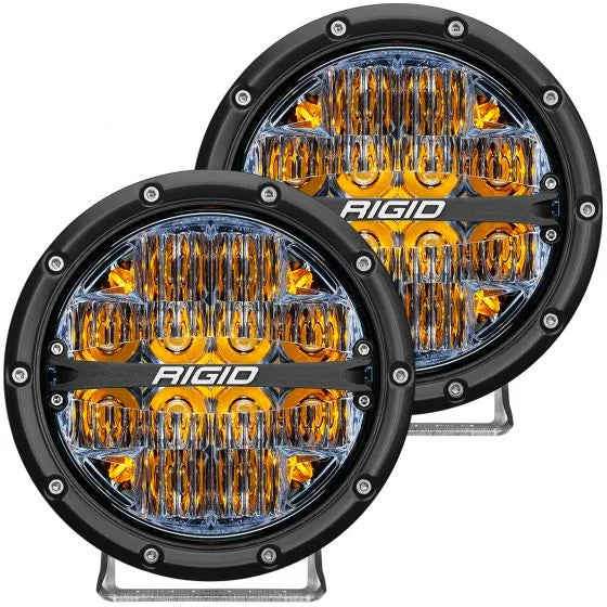 RIGID 360-SERIES 6 INCH LED OFF-ROAD DRIVE OPTIC WITH AMBER BACKLIGHT PAIR