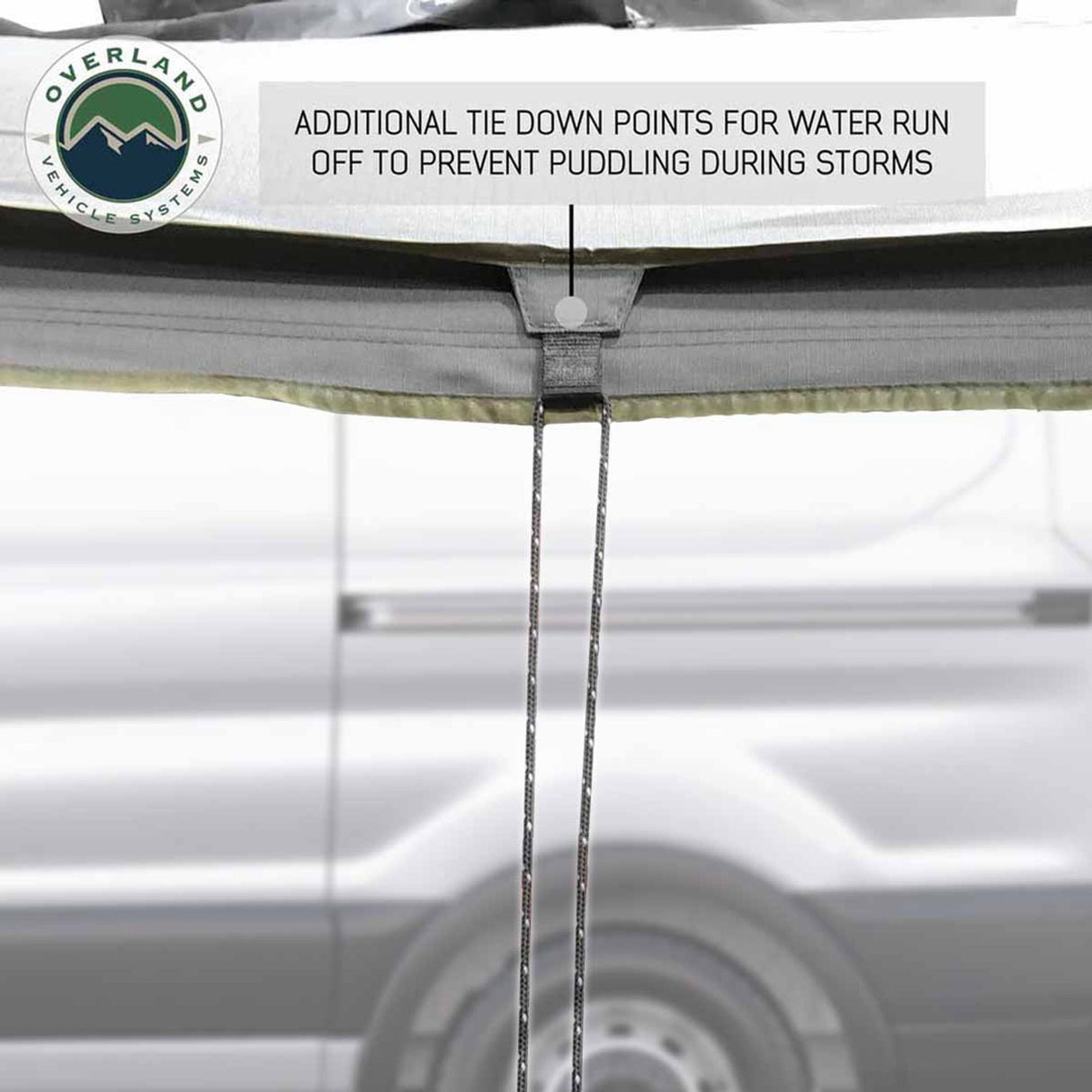 Overland Vehicle Systems HD Nomadic 180 Degree Awning with Bracket Kit for Mid - High Roofline Vans