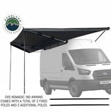 Overland Vehicle Systems HD Nomadic 180 Degree Awning with Bracket Kit for Mid - High Roofline Vans