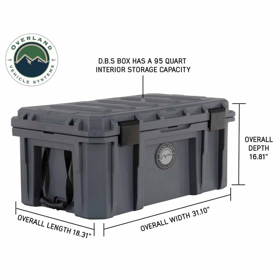 Overland Vehicle Systems D.B.S. - Dark Grey 95 QT Dry Box With Drain And Bottle Opener